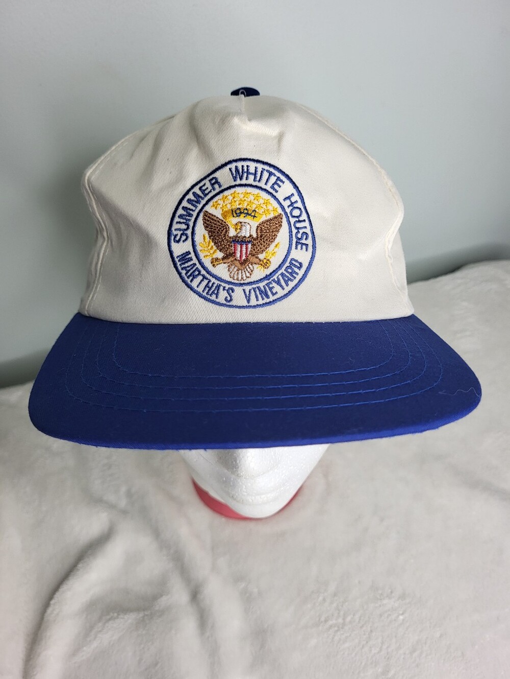 Summer White House Marthas Vineyard Embroidered Two-Tone Cap - White & Blue